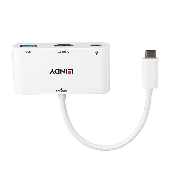 USB-HUB LINDY 43340 Vit