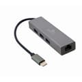 Miniatyrbild 1 av 2: USB-C HUB 4 Portar GEMBIRD A-CMU3-LAN-01 Vit Grå