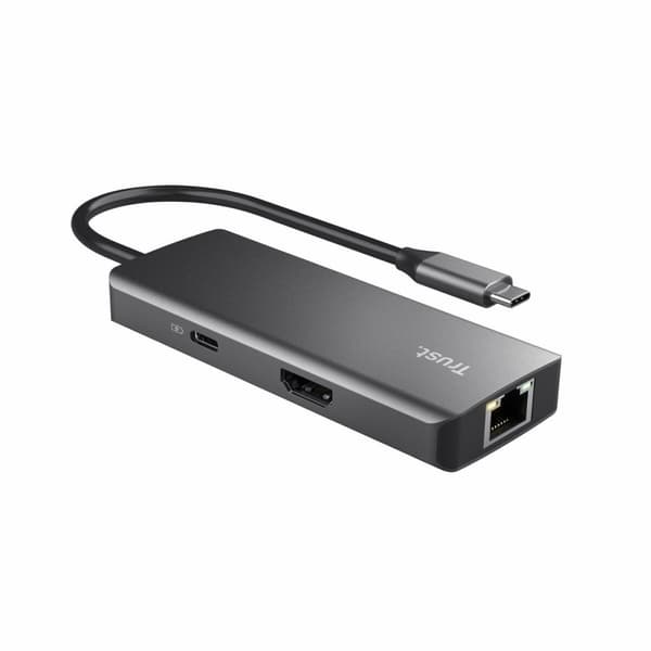 USB-keskitin Trust 24968 Hopeinen (1 osaa)
