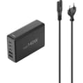 Miniatyrbild 1 av 3: Hama USB-laddningsstation 5 portar, GaN, snabbladdare, 3xUSB-C, 2xUSB-A, PD, 140 W USB-laddningsstation 140 W svart