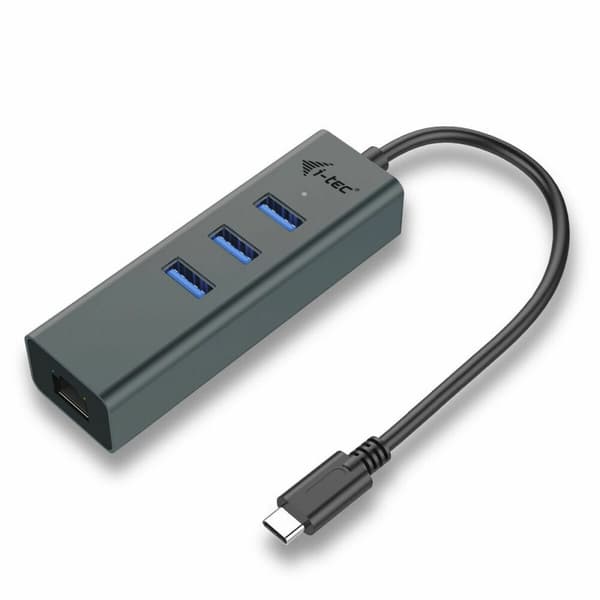 USB-HUB C i-Tec C31METALG3HUB Svart Grå 60 W