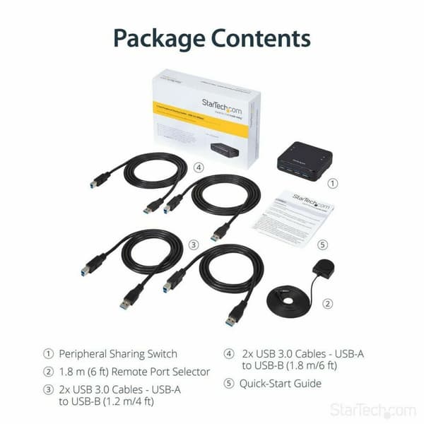 USB-HUB Startech HBS304A24A Svart 5 Gbit/s