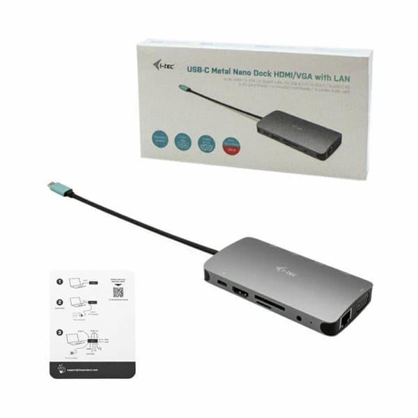 Dockstation i-Tec C31NANODOCKVGAPD Silvrig