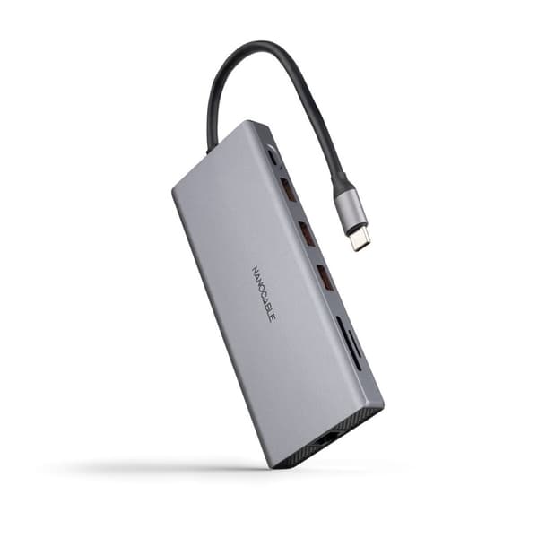 USB-HUB NANOCABLE 10.16.4612 Grå 100 W