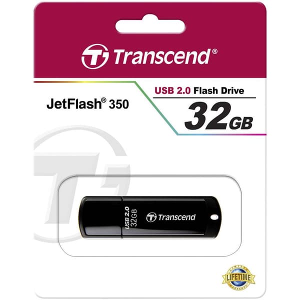 Transcend JetFlash® 350 USB-minne 32 GB Svart TS32GJF350 USB 2.0