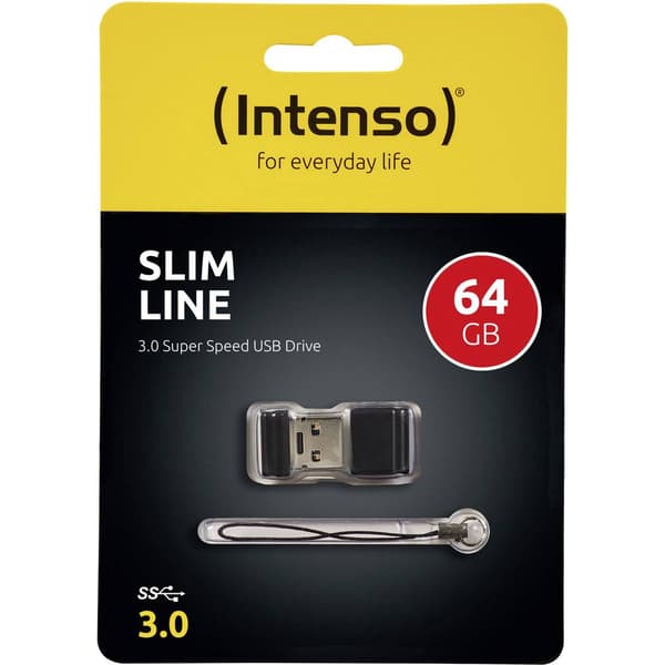 Intenso Slim Line USB-minne 64 GB Svart 3532490 USB 3.2 Gen 1
