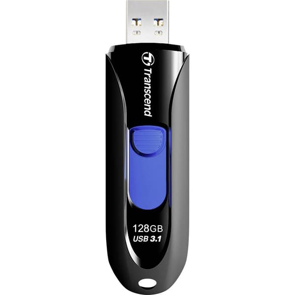 Transcend JetFlash® 790 USB-minne 128 GB Svart, Blå TS128GJF790K USB 3.1