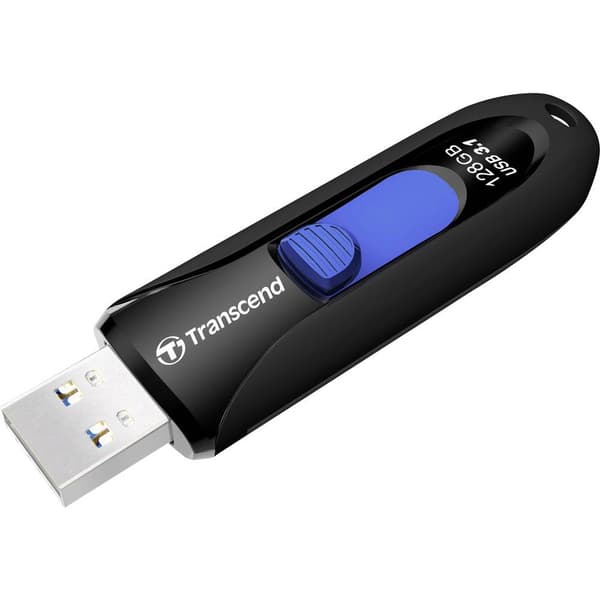 Transcend JetFlash® 790 USB-minne 128 GB Svart, Blå TS128GJF790K USB 3.1