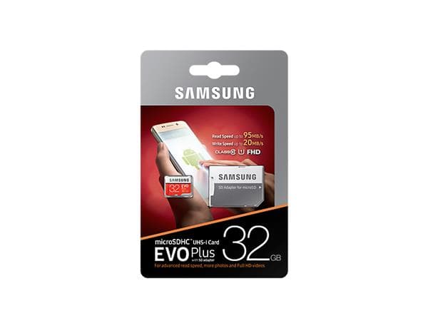 Samsung microSD Evo Plus 32GB Class 10 U1 R100 W20 W Adaptor