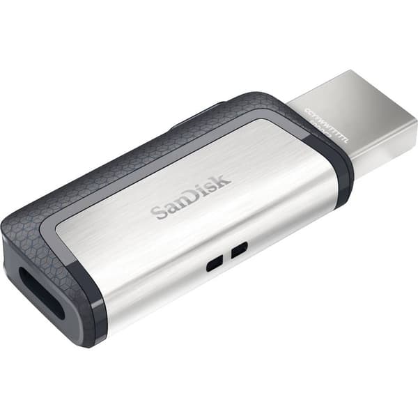 SanDisk Ultra® DualDrive USB-minne Mobil/Tablet Silver 64 GB USB 3.2 Gen 1, USB-C® Svart, Silver