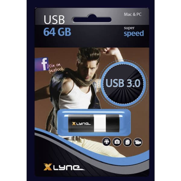 Xlyne Wave USB-minne 64 GB Svart, Vit 7964000 USB 3.2 Gen 1