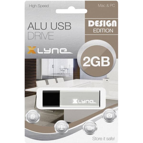 Xlyne ALU USB-minne 2 GB Aluminium 177554 USB 2.0