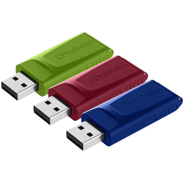 Verbatim Slider USB-minne 16 GB Röd, Blå, Grön 49326 USB 2.0 Blå, Grön, Röd