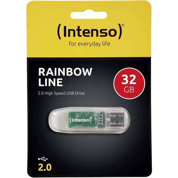 Intenso Rainbow Line USB-minne 32 GB Transparent 3502480 USB 2.0