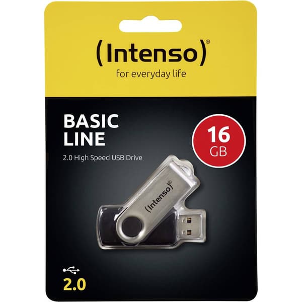 Intenso Basic Line USB-minne 16 GB Svart 3503470 USB 2.0