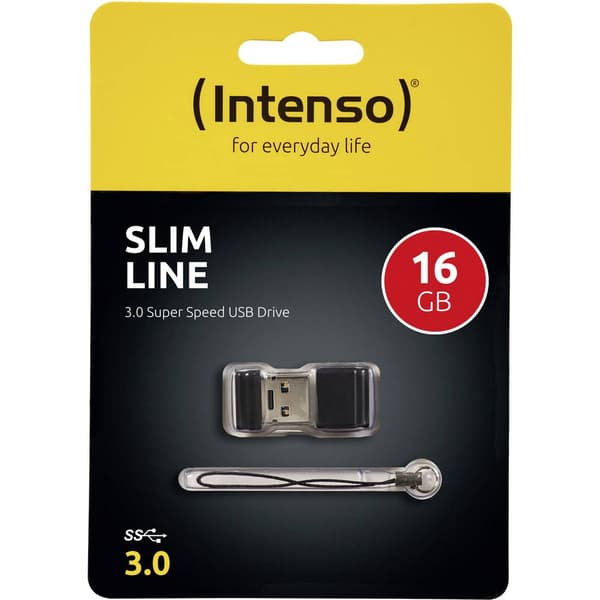 Intenso Slim Line USB-minne 16 GB Svart 3532470 USB 3.2 Gen 1