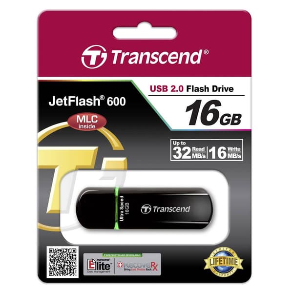 Transcend JetFlash® 600 USB-minne 16 GB Grön TS16GJF600 USB 2.0