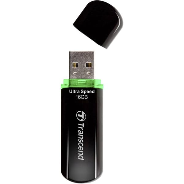Transcend JetFlash® 600 USB-minne 16 GB Grön TS16GJF600 USB 2.0 Svart