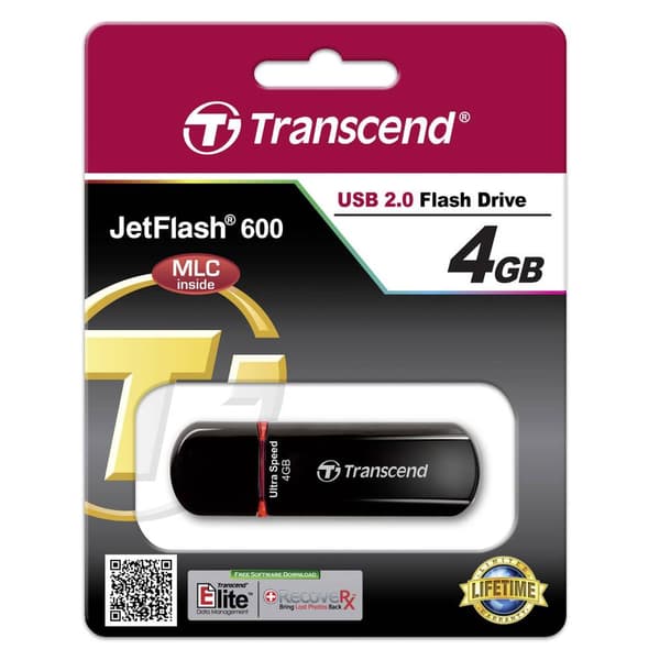 Transcend JetFlash® 600 USB-minne 4 GB Blå TS4GJF600 USB 2.0
