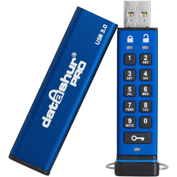 iStorage datAshur® PRO USB-minne 8 GB Blå IS-FL-DA3-256-8 USB 3.2 Gen 1