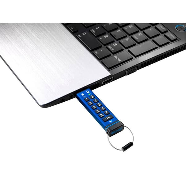 iStorage datAshur® PRO USB-minne 8 GB Blå IS-FL-DA3-256-8 USB 3.2 Gen 1