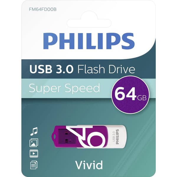 Philips VIVID USB-minne 64 GB Lila FM64FD00B/00 USB 3.2 Gen 1