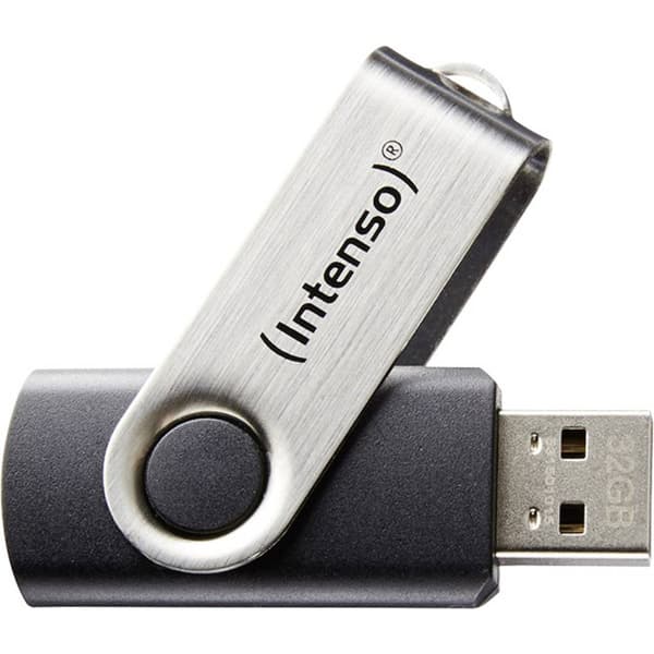 Intenso Basic Line USB-minne 64 GB Svart 3503490 USB 2.0 Svart, Silver