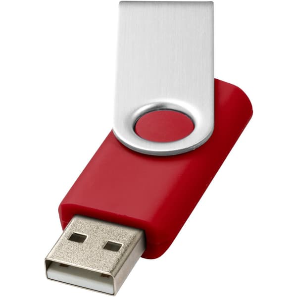 Bullet Rotate Basic USB Flash Drive (Pack of 2) Red/Silver 2GB