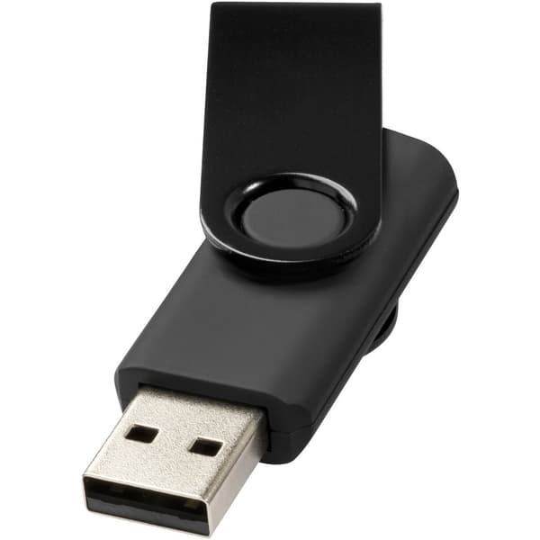 Bullet Rotate Metallic USB-stick (2 st.) Solid Black 4GB