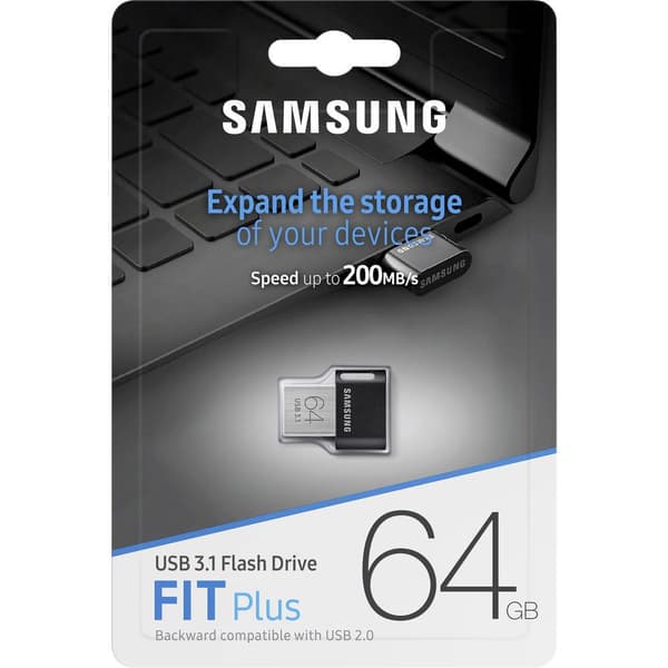 Samsung FIT Plus USB-minne 64 GB Svart MUF-64AB/APC USB 3.2 Gen 2