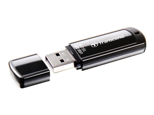 Transcend JetFlash 350, 16 GB, USB A-tyyppi, 2.0, Suojus, 8,5 g, Musta