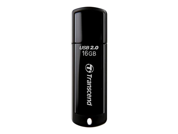 Transcend JetFlash 350, 16 GB, USB A-tyyppi, 2.0, Suojus, 8,5 g, Musta