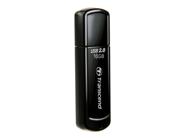 Transcend JetFlash 350, 16 GB, USB A-tyyppi, 2.0, Suojus, 8,5 g, Musta