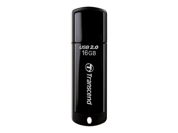 Transcend JetFlash 350, 16 GB, USB A-tyyppi, 2.0, Suojus, 8,5 g, Musta musta