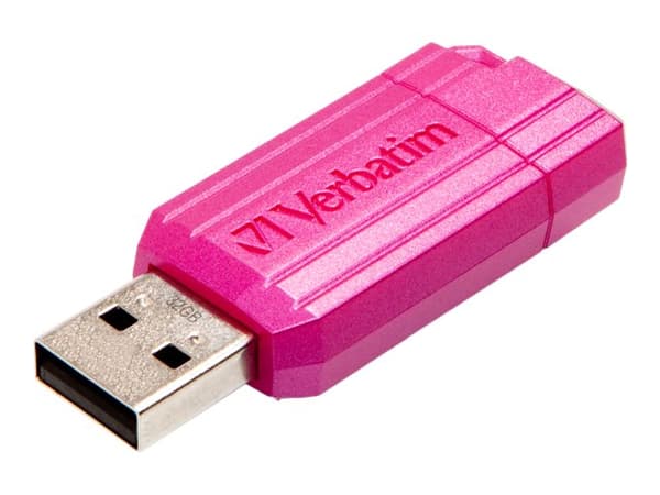 Verbatim Store 'n' Go Pin Stripe USB Drive - USB-flashstasjon - 32 GB - USB 2.0 - varm rosa