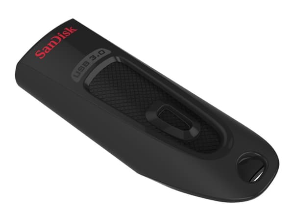 SanDisk Ultra, 128 GB, USB A-tyyppi, 3.0, 100 MB/s, Liuku, Musta