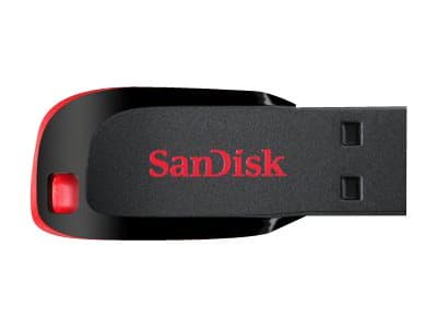 SanDisk Cruzer Blade - USB flashdrive - 128 GB - USB 2.0 - sort, rød