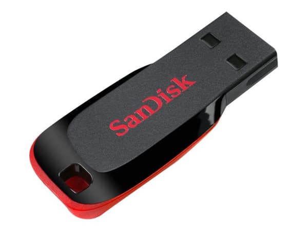 SanDisk Cruzer Blade - USB flashdrive - 128 GB - USB 2.0 - sort, rød