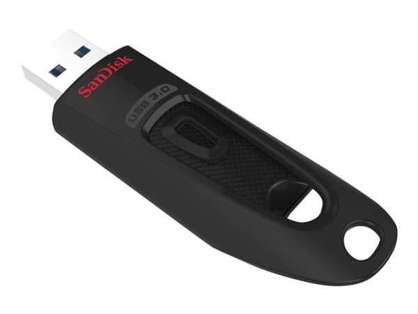 SanDisk Ultra, 256 GB, USB A-tyyppi, 3.2 Gen 1 (3.1 Gen 1), 100 MB/s, Liuku, Musta