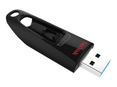 SanDisk Ultra, 256 GB, USB A-tyyppi, 3.2 Gen 1 (3.1 Gen 1), 100 MB/s, Liuku, Musta