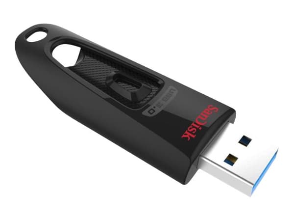 SanDisk Ultra, 256 GB, USB A-tyyppi, 3.2 Gen 1 (3.1 Gen 1), 100 MB/s, Liuku, Musta