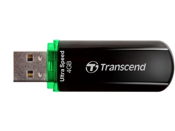 Transcend JetFlash 600, 4 GB, USB A-tyyppi, 2.0, Suojus, 10,3 g, Musta