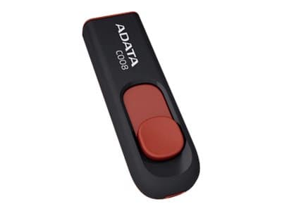 ADATA Classic Series C008 - USB-flashstasjon - 16 GB - USB 2.0 - svart, rød Sort, Rød