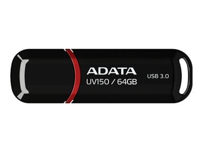 ADATA 64GB DashDrive UV150, 64 GB, USB A-tyyppi, 3.2 Gen 1 (3.1 Gen 1), Suojus, 9 g, Musta musta