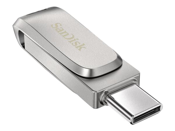 SanDisk Ultra Dual Drive Luxe - USB flashdrive - 1 TB - USB 3.1 Gen 1 / USB-C Rustfritt stål