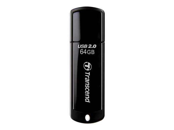 Transcend JetFlash 350, 64 GB, USB A-tyyppi, 2.0, Suojus, 8,5 g, Musta
