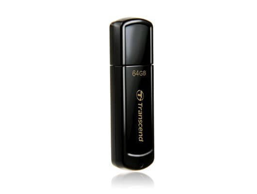 Transcend JetFlash 350, 64 GB, USB A-tyyppi, 2.0, Suojus, 8,5 g, Musta