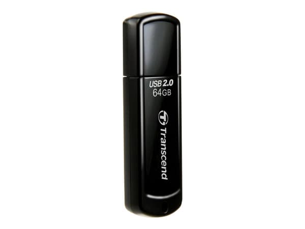 Transcend JetFlash 350, 64 GB, USB A-tyyppi, 2.0, Suojus, 8,5 g, Musta