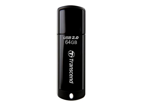 Transcend JetFlash 350, 64 GB, USB A-tyyppi, 2.0, Suojus, 8,5 g, Musta musta