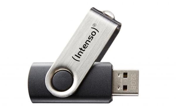 Intenso Basic Line - USB-flashstasjon - 64 GB - USB 2.0 - svart, sølv